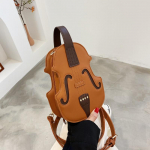 Yogodlns Creative Violin Female Crossbody Bag PU nahast v&auml;ikesed seljakotid naistele Luksuslik disain Thread Naiste mood &otilde;lakott 16x6.5x22cm
