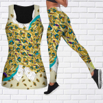 Paabulinnu mustriga joogariietus naistele Mood Treening Retuusid Fitness Sport Vabaaja joogap&uuml;ksid 7XL