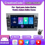 2 DIN autoraadio Android jaoks Opel para Astra Meriva Vectra Antara Zafira Corsa Car Multimedia Carplay GPS 2+32GB 1+16GB must