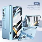 Magnetiline hingega kronsteini &uuml;mbris Samsung Galaxy Z Fold 5 4 3 5G kate S-pliiatsiga T&auml;ielik kaitse koos objektiivikilega Z Fold3 Fold4 p&otilde;rutuskindla kattega For Galaxy Z Fold 3 sinine