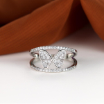 1 tk Lihtne roosi/kollase kuldse v&auml;rviga liblikas naiste s&otilde;rmused mood CZ tsirkoonist pulmapeos&otilde;rmus 6 valge