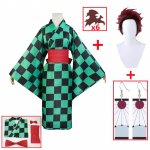 2. hooaeg Anime Demon Slayers Kimetsu No Yaiba Cosplay Kost&uuml;&uuml;m Inosuke Hashibira Zenitsu Tanjirou Kimono Halloweeni riided M-(Suit+Wig)