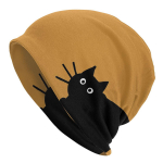 Musta kassi unisex naiste nokam&uuml;tsid Tuulekindel suusam&uuml;ts Kahekihilisest riidest kapotiga m&uuml;ts One Size