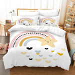 3D Rainbow voodipesukomplekt Armas multikas tekikott 2/3 t&uuml;kki EU135 * 200 t&auml;issuuruses &uuml;he- v&otilde;i kaheinimesevoodiga T&uuml;drukute tuba Pehme kodutekstiil AU Single 140x210cm