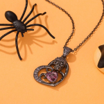 Ainulaadne musta kullaga Love Skull Head ripatsikaelakee naistele ja meestele Halloweeni peokaelakee kingitus lilla