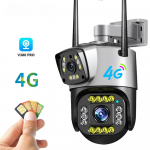 V&auml;listingimustes 6 MP WiFi IP kaamera 4G GSM kahe objektiiviga V380 PRO PTZ valve CCTV v&auml;rviline &ouml;&ouml;n&auml;gemine pilve turvakaitse WiFi Version Camera