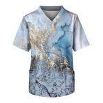 Suures suuruses tr&uuml;kitud Scrub t&ouml;&ouml;vormi topid meestele V-kaelusega l&uuml;hikeste varrukatega l&otilde;busad T-s&auml;rgid taskutega t&ouml;&ouml;riiete s&auml;rk L sinine