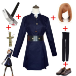 Anime Jujutsu Kaisen Cosplay kost&uuml;&uuml;m t&auml;iskasvanutele Yuji Itadori Kugisaki Nobara Prop Hammer Parukas Gojo Satoru vorm naistele M-(Full set+wig) blue
