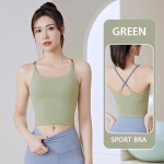 Naiste spordirinnahoidjad, &uuml;levalt kitsad elastsed j&otilde;usaali spordijooga rinnahoidjad hingavad jooksvad Bralette Gym Crop Top Push Up aluspesu S roheline