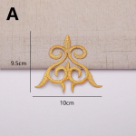 1 tk kaunistus, triikraud, plaastrid, pitsist riidest aplikatsioonid, tikitud kaunistused, kuldne h&otilde;bedane isetegemise kleit