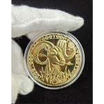 Kaksteist t&auml;htkuju m&auml;lestusmedalit Hambahaldjas kuldm&uuml;ndid 12 sodiaagiga k&auml;sit&ouml;&ouml;na valmistatud Euroopa ja Ameerika m&uuml;nti &Otilde;nneliku eestkostja t&auml;htkuju m&uuml;ndid