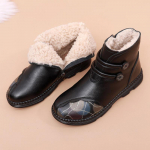 Keskealised villased ehtsast nahast puuvillased kingad pluss samet, mis hoiab sooja ja libisemiskindla Keskealiste ja eakate nahast kingad L&uuml;hikesed saapad 35 pruun