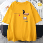 Must kass ei ole kasutuses T-s&auml;rgid Naiste Unisex Kawaii y2k T&auml;navar&otilde;ivad Riided Anime Harajuku Ts&auml;rk L&uuml;hikeste varrukatega Vintage Topid 2XL