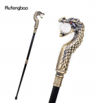Golden Dragon Head Bite Ball Moodne jalutuskepp Dekoratiivne kepp Cospaly Vintage Party Moodne jalutuskepp Crosier 93cm mitmev&auml;rviline