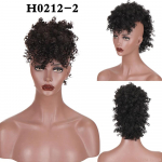 LISI HAIR S&uuml;nteetilised pikad pruunid lokkis juuksepaelad Mohawk hobusesaba klamber Juuksepikendused High Puff Afro Natural Ponytail 45cm