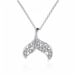 S925 h&otilde;bedase merineitsi saba ripatsiga kaelakee 0,39 CT l&auml;bitud teemanttest Moissanite &otilde;nne kaelakee kingitus t&uuml;drukutele naistele 0.39CT