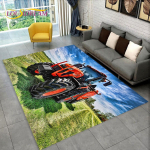 Autotraktori seeria mustriga veoautode ala vaip, vaipvaip kodu elutoa diivani uksemati sisekujunduseks, laste libisemiskindel 3D p&otilde;randamatt 120cm x 160cm