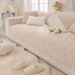 Talvine pl&uuml;&uuml;s L-kujuline diivanikate Velvet 1 2 3 istekohaga libisemiskindel diivan kate Pehme tool M&ouml;&ouml;blikaitse Diivanipadi soe Cushion cover30x50cm heleroosa v&auml;rv