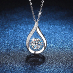 D-v&auml;rvi 1-karaadine 6,5 mm Moissanite ripatsiga kaelakee naistele tippkvaliteediga 100% S925 h&otilde;bedast pulmade ehted kingitused 1 Carat
