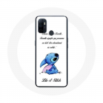 Oppo A53 Case Lilo ja Stitch Ohana Quote White