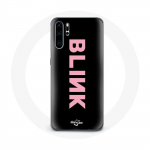Coque pour Huawei P30 Blink Fandom Blackpink Logo Rose Fond Noir
