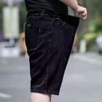 Suured Meeste Moodsad L&uuml;hikesed p&uuml;ksid Denim Plus Size Meeste Denimp&uuml;ksid Suvine vaba vabaaja p&uuml;ksid Elastne v&ouml;&ouml;koht 28 must