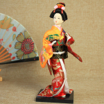 Etnilised Jaapani nukud miniatuursed kujukesed 9-tollised k&auml;sit&ouml;&ouml;na valminud iidsed iidsed kabuki daami kujukesed Style A