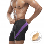 Meeste ujumisp&uuml;ksid p&uuml;ksid, v&otilde;rkkangas, liibuv seksikas ujumisriided rannar&otilde;ivad p&auml;evitamiseks surfamise j&otilde;usaal M hall/must