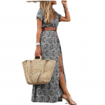 QICED stiilne Boho V-kaelusega lilleline kleit XL