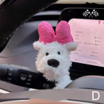 Puppy Plush doll Clutch Decor,Car Wiper Turn Signal Switch Decoration,kawaii Dog Car Wiper Doll Car Interior Accessories A