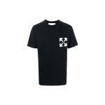 Off-White SS22 &Uuml;hev&auml;rviline Noolelogoga &Uuml;mmarguse Kaelusega L&uuml;hikeste Varrukate T-s&auml;rk Tavaline L&otilde;ige Meeste Topid Valge OMAA027C99JER01210011001 L black