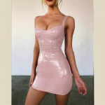 Naiste suvine varrukateta Strap Club Party Plus Size t&auml;isnahast Bodyconi minikleit XXXL roosa