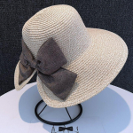 Bowknot Bucket Hat, vabaaja stiilne p&auml;ikesekaitse Fisherman Cap Straw rannam&uuml;tsid naistele ONE SIZE