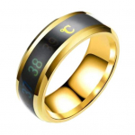 Titaanist terasest pulmapaela Sense kehatemperatuuri s&otilde;rmus Intelligentne temperatuuritundlik s&otilde;rmus meeste naiste s&otilde;rmus US 7 kuldne