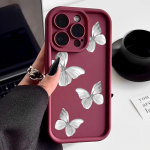 Butterfly matt telefonikate iPhone 15 14 13 Pro Max 12 Pro 11 XS XR 8 7 p&otilde;rutuskindel TPU pehme silikoon&uuml;mbris iPhone 15 must