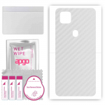 apgo Protective Skin Sticker for the back compatible with ZTE Blade V2020 Vita, Wrap Film, Foil, Vinyl - Pattern Transparent Carbon