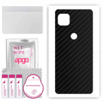 apgo Protective Skin Sticker for the back compatible with Motorola Moto G 5G, Wrap Film, Foil, Vinyl - Pattern Carbon Black