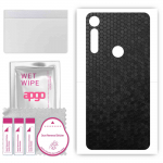 apgo Protective Skin Sticker for the back compatible with Motorola Moto G8 Play, Wrap Film, Foil, Vinyl - Pattern Black Honeycomb