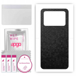 apgo Protective Skin Sticker for the back compatible with Xiaomi Poco M4 5G, Wrap Film, Foil, Vinyl - Pattern Black Honeycomb
