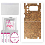 apgo kaitsev nahakleebis tagak&uuml;ljele ja k&uuml;lgedele, mis &uuml;hildub Samsung Galaxy Z Flip 3-ga, t&auml;iskile, foolium, vin&uuml;&uuml;l &ndash; mustriga roostes vask