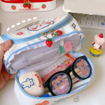 Kawaii kooli pliiatsi&uuml;mbris t&uuml;drukutele kirjatarvete pliiatsihoidja korea maasika kahe lukuga pliiatsikarp, armas suure mahutavusega kott punane