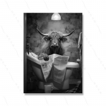 Armsad ahvid Vannitoa kunstisein Naljakad plakatid Tualett Huumor Lend Loomade Lugemine L&otilde;uend Maalimine Lastetuba WC Kodukaunistus 21x30cm No Framed