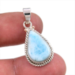Natural Republic Larimar Gemstone K&auml;sit&ouml;&ouml; 925 Proovih&otilde;bedast Ripats 1,50 e8w17 white