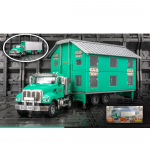 1/50 mastaapne haagissuvila haagissuvila m&auml;nguasja mudel, metallist survevalatud vabaaja matkaauto, tagasit&otilde;mmatav sulam mudel, vormitud auto m&auml;nguasi lastele s&uuml;nnip&auml;evapeo jaoks 1/50-Size:26*5.3*7.5cm roheline