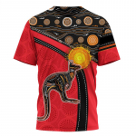 Austraalia lipuga k&auml;nguru aborigeenide maalimine 3D-prinditud suvine meeste l&uuml;hikeste varrukatega &uuml;mara kaelusega igap&auml;evane mugav v&auml;li T-s&auml;rk L