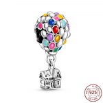 New S925 Sterling Silver Rose Girl Boy Pink Sparkle Spacer Clip bead For Original S925 Bracelet Charm Jewelry For Women