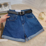 Suvised naiste k&otilde;rge v&ouml;&ouml;kohaga l&uuml;hikesed p&uuml;ksid Teksad Teksap&uuml;ksid lahtised vabaaja lokip&uuml;ksid Elastsed teksad S tumesinine v&auml;rv