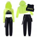 Lapsed, t&uuml;drukud, hip-hop t&auml;navatantsu riided, r&otilde;ivad, vestid, dressip&uuml;ksid, v&otilde;rk, kaas, moodne teismeliste, t&uuml;drukute t&auml;navar&otilde;ivad 5-6 Years piparm&uuml;ndiroheline v&auml;rv