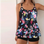 Naiste ujumisriided Tankini 2-osaline ujumistrikoo Fragmented Flowers Puhkuse ujumisriided S must