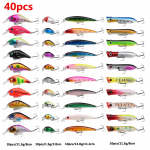10/17/30/40/64tk Merevee lant, merevee 3D Minnow, p&uuml;&uuml;gilant, ujumiss&ouml;&ouml;da voobler 40pcs